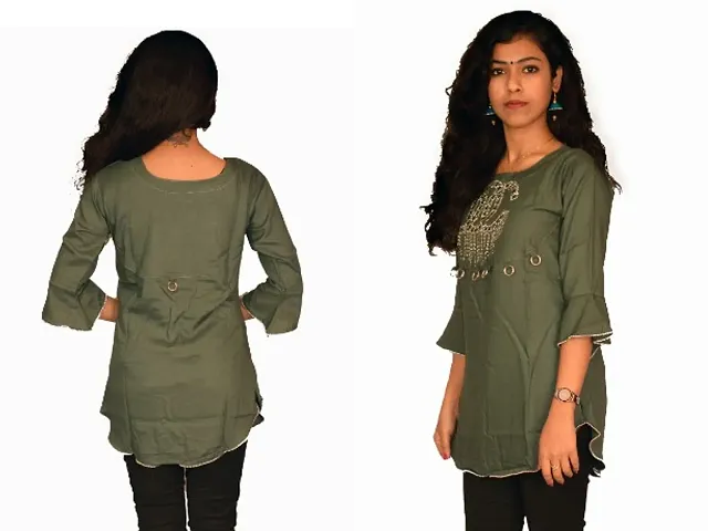 Trendy Casual Wear Rayon Top with 3/4th Sleeve
