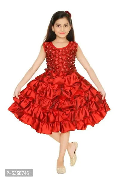 Latest Attractive Cotton Blend Frock For Girls-thumb0