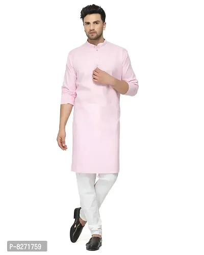 RYLEN Men's Magic Cotton Kurta Pajama (Pink, 38)-thumb2