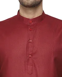 RYLEN Men Kurta and Churidar Set Cotton Blend (Maroon, 44)-thumb3