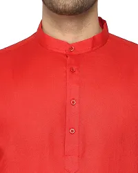 RYLEN Mens Cotton Kurta Pyjama (Red, 40)-thumb3