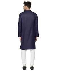 RYLEN Mens Cotton Kurta Pyjama (Navy Blue, 42)-thumb4