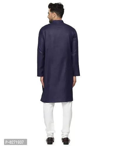 RYLEN Mens Cotton Kurta Pyjama (Navy Blue, 42)-thumb5