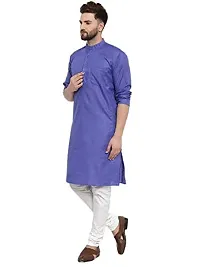 RYLEN MEN'S MAGIC COTTON KURTA PAJAMA SET (ROYAL BLUE, 42)-thumb2