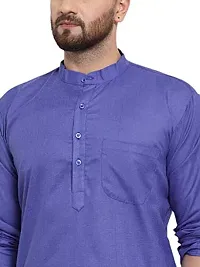 RYLEN MEN'S MAGIC COTTON KURTA PAJAMA SET (ROYAL BLUE, 42)-thumb3