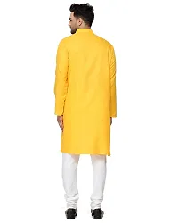 RYLEN Men Kurta and Churidar Set Cotton Blend (Mustard, 38)-thumb4