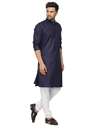 RYLEN Mens Cotton Kurta Pyjama (Navy Blue, 42)-thumb1