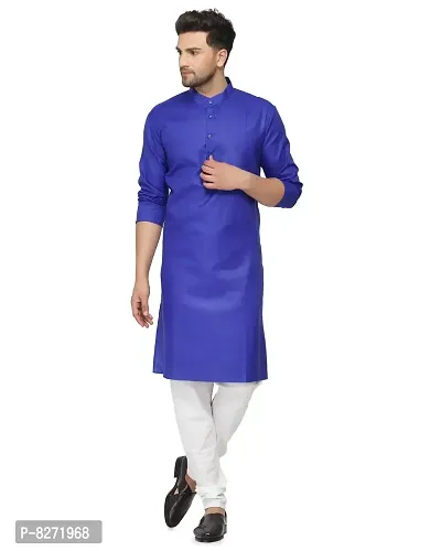 RYLEN Men's Kurta Pajama Magic Cotton (Royal Blue, 42)-thumb2