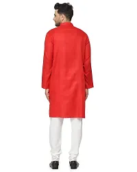 RYLEN Mens Cotton Kurta Pyjama (Red, 40)-thumb4