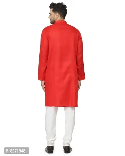 RYLEN Mens Cotton Kurta Pyjama (Red, 40)-thumb5