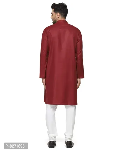 RYLEN Mens Cotton Kurta Pyjama (Maroon, 42)-thumb5