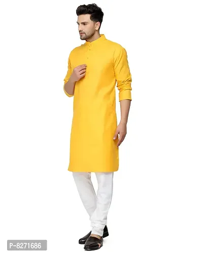 RYLEN Men's Kurta Pajama Magic Cotton (Mustard, 44)-thumb4