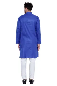 RYLEN Men Kurta and Churidar Set Cotton Blend (ROYAL BLUE, 40)-thumb3