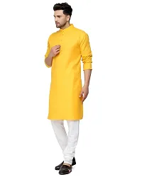 RYLEN Men Kurta and Churidar Set Cotton Blend (Mustard, 38)-thumb3