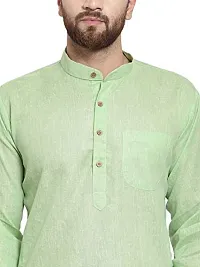 RYLEN MEN'S MAGIC COTTON KURTA PAJAMA SET (GREEN, 40)-thumb3