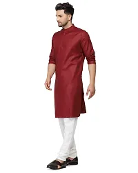 RYLEN Men Kurta and Churidar Set Cotton Blend (Maroon, 44)-thumb2