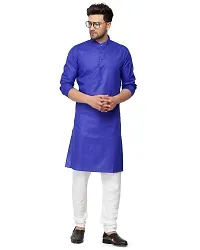 RYLEN Mens Cotton Kurta Pajama (Royal Blue, 40)-thumb3