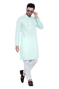 RYLEN Men Kurta and Churidar Set Cotton Blend (GREEN, 40)-thumb1