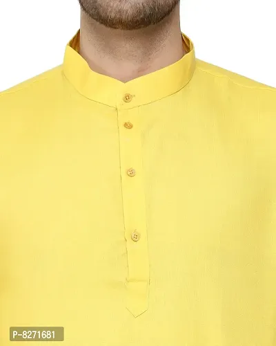 RYLEN Men's Kurta Pajama Magic Cotton (Yellow, 38)-thumb5
