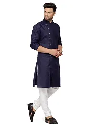 RYLEN ONNIX Men's Kurta Pyjama Cotton (Navy Blue, 38)-thumb1