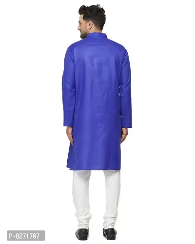 RYLEN Men's Cotton Kurta Pajama (Blue, 38)-thumb5