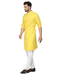 RYLEN Mens Cotton Kurta Pyjama (Yellow, 44)-thumb3