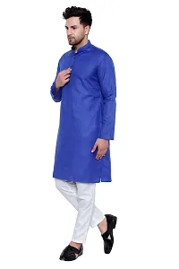 RYLEN Men Kurta and Churidar Set Cotton Blend (ROYAL BLUE, 40)-thumb1