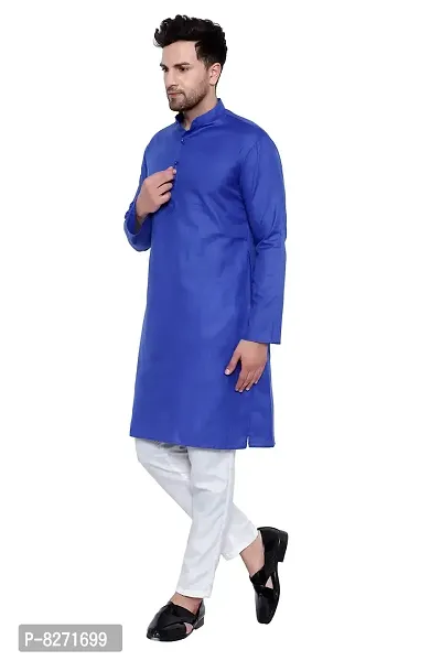 RYLEN Men Kurta and Churidar Set Cotton Blend (ROYAL BLUE, 40)-thumb2