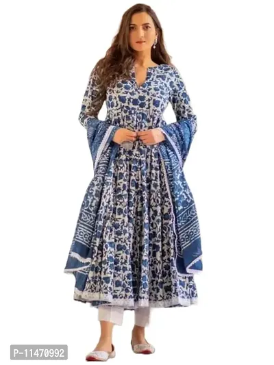 Beautiful Rayon Printed Kurta Bottom Dupatta For Women-thumb0