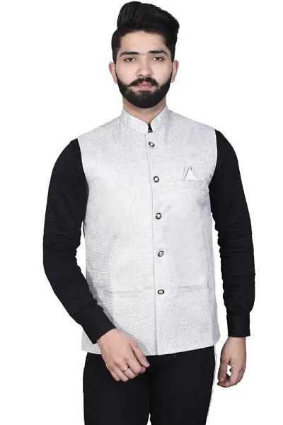 Vriaane Ethnic Jute Modi / Nehru Jacket Ethnic Jackets For Men