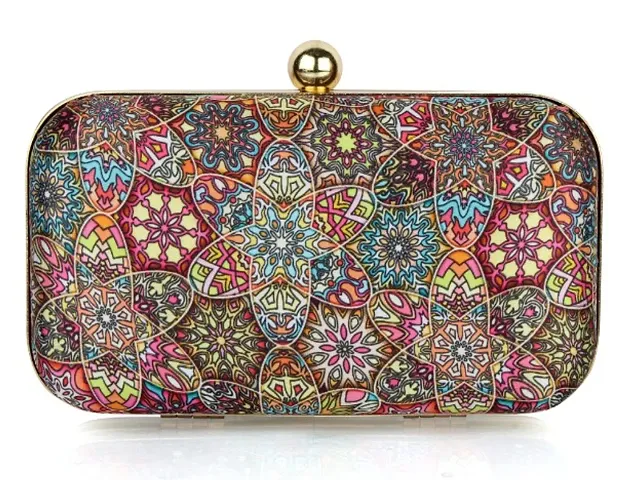 Stylish Multicolored Printed Clutch for Women