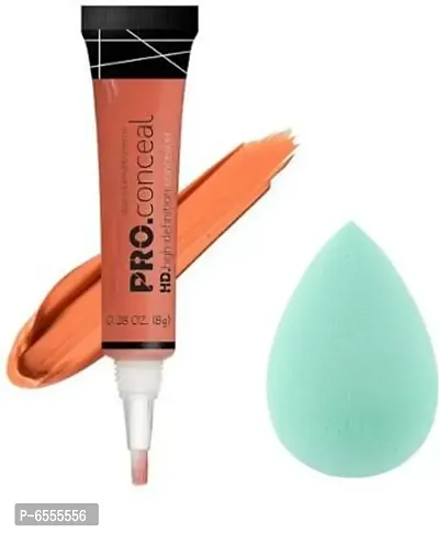 Combo of Orange Shade Concealer Corrector with Sponge Puff-thumb0