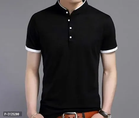 Black Cotton Tshirt For Men-thumb0