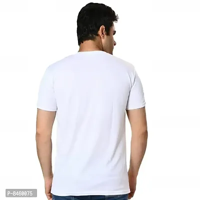 Reliable White Polyester Solid Round Neck Tees For Men-thumb4