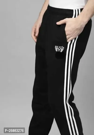Classic Polyester Blend Solid Track Pants for Men-thumb3