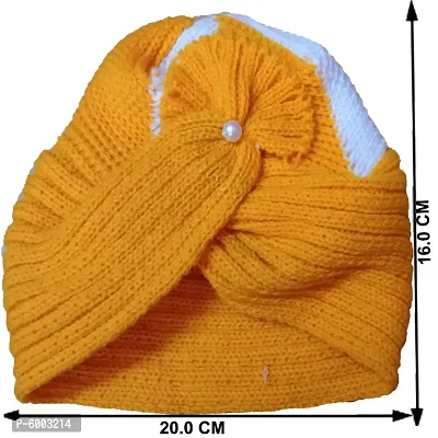 Kids Cap  for Kids Boys and Girls 0-6 Months age Group Multi-color(2 Caps, Yellow)-thumb3