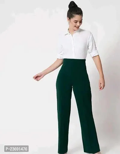 Classic Lycra Solid Trouser Pant for Women-thumb0