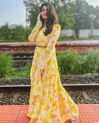 Classic Georgette Printed Gown with Dupatta for Women-thumb1