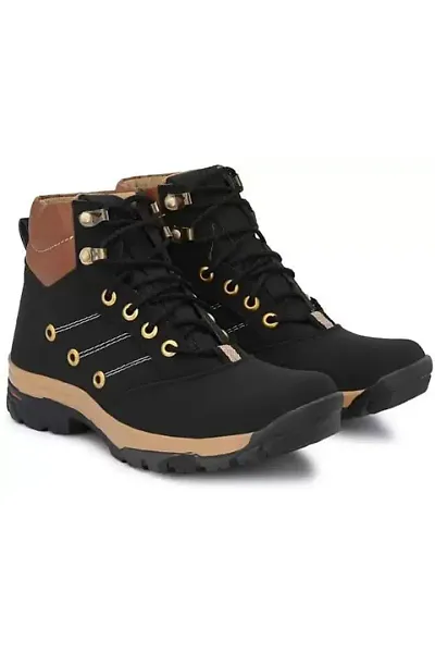 Leatherette High Ankle Length Tough Casual Boots for Men