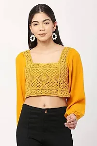 Fashion Passion India Embroidery Casual Solid Women  Crop Top-thumb3