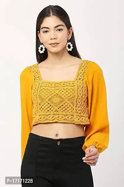 Fashion Passion India Embroidery Casual Solid Women  Crop Top-thumb4