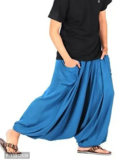 Fashion Passion Men  Women Loose Fit Harem Yoga Pants (HAREM-02_Royal Blue_Free Size)-thumb0