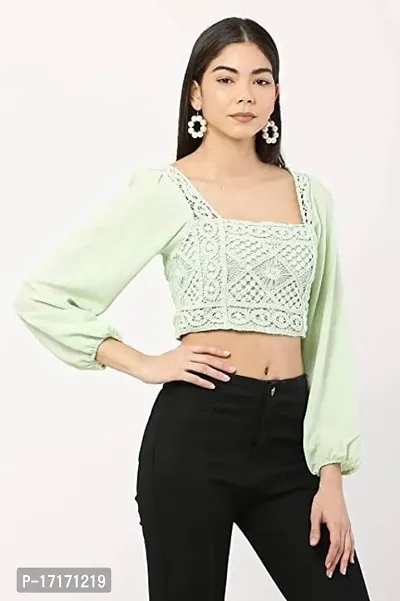 Fashion Passion India Embroidery Casual Solid Women  Crop Top-thumb4