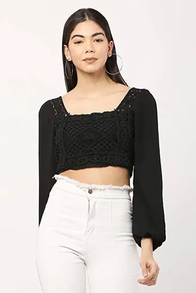 Fashion Passion India Embroidery Casual Solid Women Crop Top