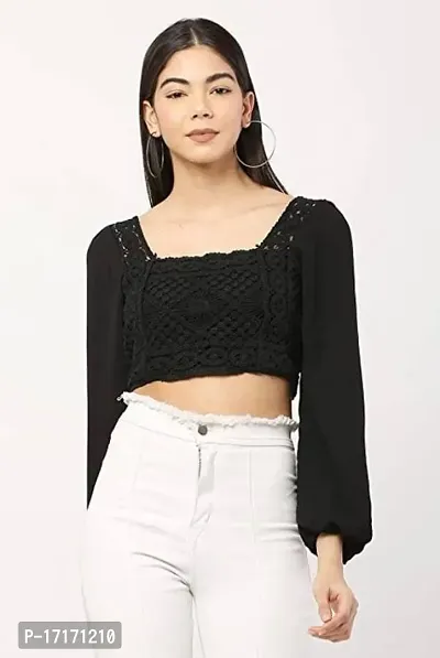 Fashion Passion India Embroidery Casual Solid Women  Crop Top-thumb0