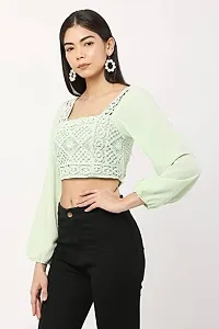 Fashion Passion India Embroidery Casual Solid Women  Crop Top-thumb2