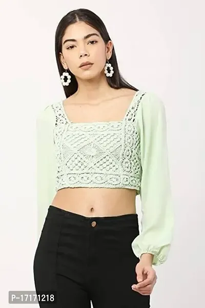 Fashion Passion India Embroidery Casual Solid Women  Crop Top-thumb0