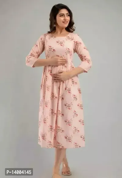 Elegant Pink Printed Rayon Kurta For Women-thumb0