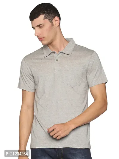 ECOLINE Clothing Eco-Friendly Men's 50/50 Blend Polo T-Shirt (Steel Grey,XS)-thumb0