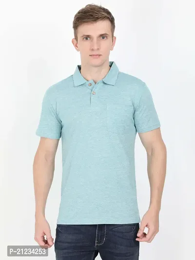 ECOLINE Clothing Eco-Friendly Men's 50/50 Blend Polo T-Shirt (Jade,XS)-thumb0